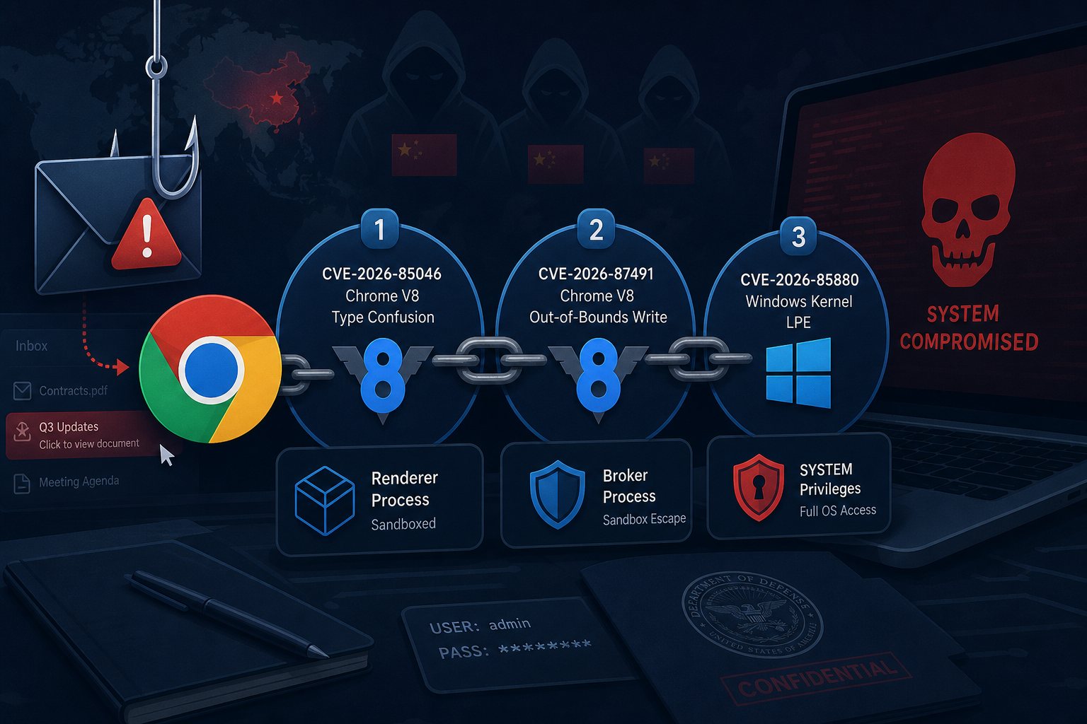 BlueMoon: Nation-State Hackers Chain Three CVEs Through Chrome