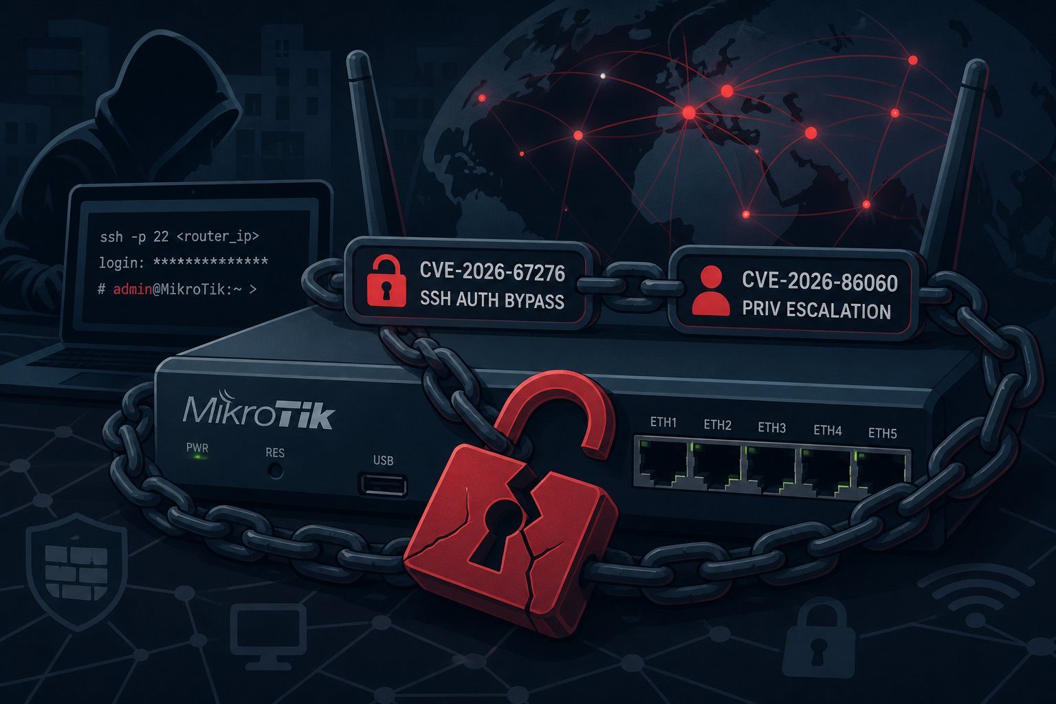MikroTrick: Two Chained SSH CVEs Are Hijacking MikroTik Routers Across 122,500 Exposed Networks